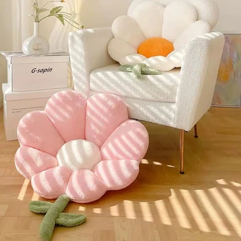 Ins Tarzı Çiçek Kamu Sandalye bel yastığı Sevimli Peluş kanepe yastığı Yumuşak Yastık Dekorasyon Kış Yatak uyku Pedi Ev Eşyaları