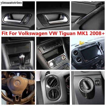 Karbon Fiber direksiyon / Kol Dayama Kolu Şerit / Pano Çerçevesi Trim Aksesuarları Volkswagen VW Tiguan MK1 2008 - 2015