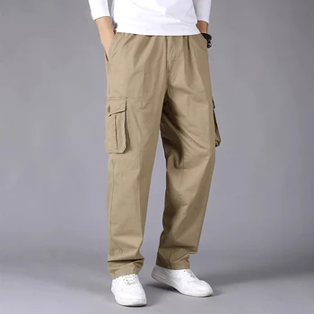Kargo pantolon Erkekler Artı Streetwear dökümlü pantolon Rahat Spor Pantolon Erkekler için Askeri Tarzı Uzun Pantolon erkek Sweatpants