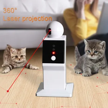 Kedi İnteraktif Oyuncak LED Lazer Komik Oyuncak 360 Dönen Kedi Egzersiz Eğitimi Eğlenceli Oyuncak USB Kedi Oyun Robot Oyuncak
