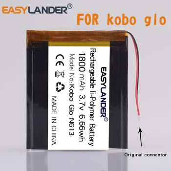 Konnektörü ile Yüksek kapasiteli 3.7 V 1800mAh Şarj Edilebilir Genişletilmiş Yedek Piller E-kitap Okuyucu için Kobo glo N613 pil