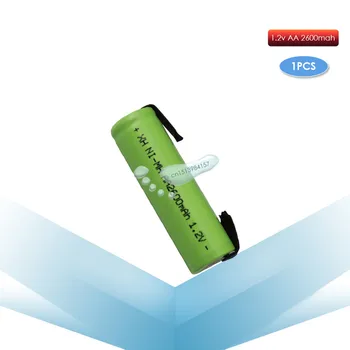 kpay 1.2 V AA Ni-Mh şarj edilebilir pil 2600mah nimh hücre Yeşil kabuk kaynak sekmeleri ile elektrikli tıraş makinesi jilet diş fırçası