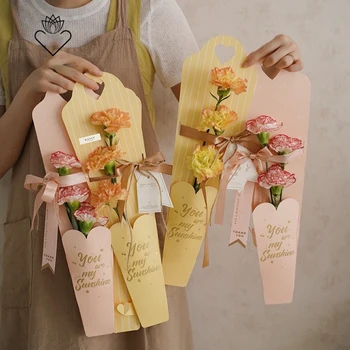 Kraft kağıt öğretmenler Günü çiçek kutusu Hediye Kutusu Ambalaj Kutusu anneler Günü tek çiçek taşınabilir Demet Romantik Süslemeleri Masaüstü