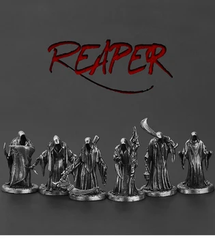 Kukla metal orak reaper ölüm asker adam modeli el yapımı oyuncak masa oyunu satranç parça süs bitmiş takı hediye