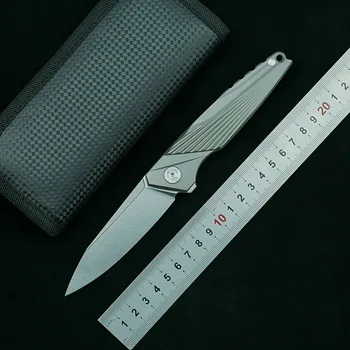 LEMIFSHE katlanır bıçak M390 blade titanyum alaşım kolu açık kamp survival mutfak meyve EDC hediye aracı bıçak