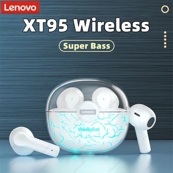 Lenovo XT95 Pro Bluetooth Kulaklık 9D HİFİ Ses Su Geçirmez Spor TWS Kablosuz kulaklık için Mic ile iPhone Xiaomi PK LP80 LP40