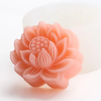 Lotus çiçeği silikon sabun kalıp alçı sıva silikon kalıp beton DIY çiçek kek kalıbı