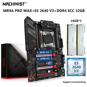MAKİNİST Kiti Xeon Anakart E5 2640 V3 CPU İşlemci LGA 2011-3 32G=2 * 16G DDR4 ECC RAM Seti NVME M. 2 USB 3.0 MR9A PRO MAX
