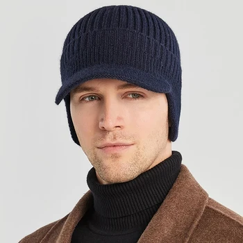 Marka Erkekler Kış Örme Şapka Açık Bisiklet kulak koruyucu Sıcaklık Doruğa Kap Rahat Moda Sunhat Bombacı Şapkalar