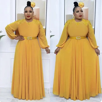 MD Elbise Africaine Femme 2023 Nouveaute Kadınlar İçin Afrika Elbiseler Geleneksel Şifon Giyim müslüman uzun kollu elbise Abayas Kaftan