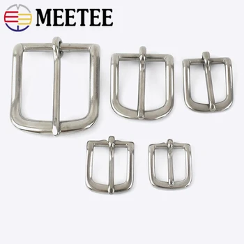 Meetee 2/4 Adet ID16-39mm Paslanmaz Çelik Kemer Tokası Elbise Pin Tokaları Erkekler için DIY Deri El Sanatları Dekorasyon Bant Toka Kafa