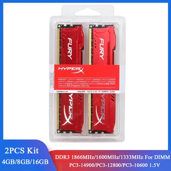 Memoria DDR3 RAM 8 GB 16 GB 2x4 GB (2X8 gb) kiti Masaüstü 1866 MHz 1600 MHz 1333 MHz RAM DDR3 PC3-12800 PC3-14900 1.5 V DIMM Bellek HyperX