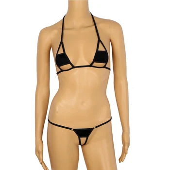 Mikro Bikini 2022 Seksi Düz Renk Sling İçi Boş Losyon Kız Plaj Güneşlenme Mayo Kadınlar Mayo Biquini Bikini Monokini