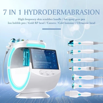 Mikrodermoabrazyon Hydrafacial 6 in 1 Buz Mavisi Sihirli Ayna Cilt Analizörü Oksijen Hidrodermabrazyon Makinesi