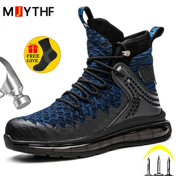 MJYTHF iş çizmeleri Erkekler Yıkılmaz Ayakkabı Kış güvenlik botları çelik burun Anti-smash Koruyucu Ayakkabı Delinmez ayakkabı