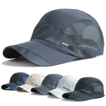 Moda Erkek Yaz Açık Spor beyzbol şapkası Koşu vizör kapağı Sıcak Popüler 2021 Yeni Serin Hızlı Kuru file şapka 6 Renkler Gorras