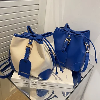 Moda Kadın Mavi Kahverengi Kova Çanta omuz çantaları Lüks Tasarımcı Bayanlar Crossbody Çanta postacı çantası Rahat Kadın Büyük Kılıf