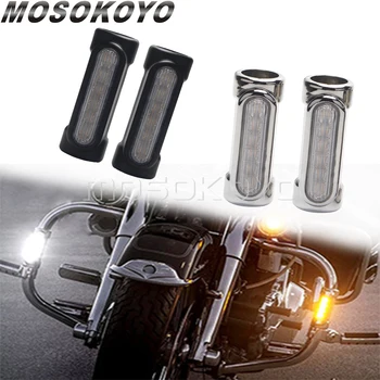 Motosiklet Crash Barlar led sinyal lambası Karayolu Bar Sürüş Switchback İşık Harley Touring Suzuki Zafer Siyah / Krom