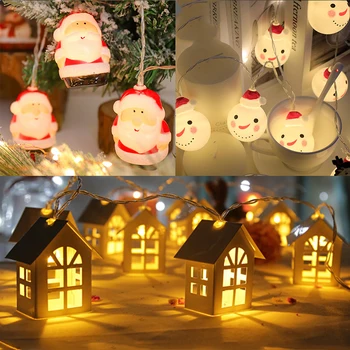 Noel dekoratif led ışık Dize Noel Baba Kardan Adam Ahşap Ev Noel Süslemeleri Ev İçin Navidad Noel Yeni Yıl 2022
