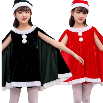 Noel kostüm erkek ve kız şal Performans elbise Anaokulu giyim Çocuk Santa elbiseler için 4 6 8 10 yıl