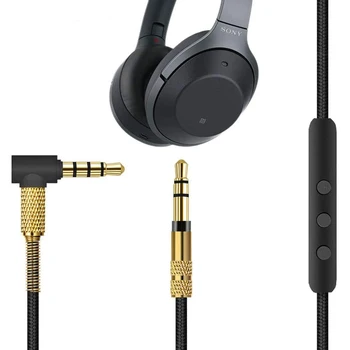OFC Yedek Naylon Örgülü Stereo Ses Kablosu Uzatma Kablosu Sony WH-1000XM4 WH-1000XM3 WH-1000XM2 WH-CH700N Kulaklıklar