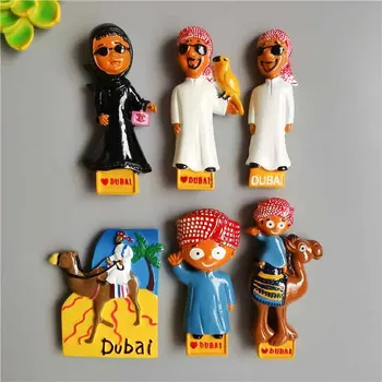 Orta Doğu Dubai Buzdolabı Mıknatısları turistik hediyelik Sevimli Suudi Arabistan Aile Buzdolabı Dekor Mıknatıs Çıkartmalar Ev Dekorasyon