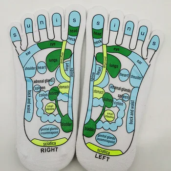 Pamuk beş parmak çorap ısı transferi noktası masaj çorap masaj sopası Yoga çorap