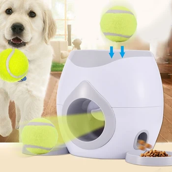 Pet Köpek Tenis Ödül makinesi Oyuncak evcil hayvan topu Başlatıcısı Oyuncak IQ Eğitim Köpek Oyuncak için 6cm Elastik Tenis Topu Kapalı veya Açık Havada