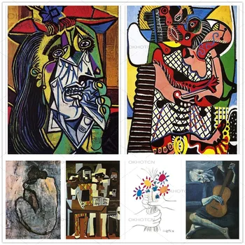 Picasso Soyut Figürler Posteri Karıştırma Yüz Duvar sanat resmi Baskılar Tuval Boyama Oturma Odası Dekorasyon Ev Dekor