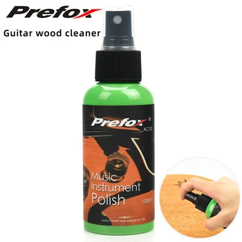 Prefox Gitar temizleyici AC103 temizleyici yumuşak temizlik bezi, gitar, piyano, keman enstrümanlarının bakımı ve bakımı.100 ml.
