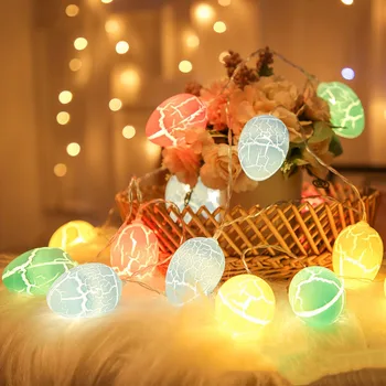 Renkli çatlak yumurta led ışık zinciri hediyeler paskalya günü dekorasyon çocuklar ıyilik sıcak ışıklar yumurta fenerler mutlu paskalya parti dekorları