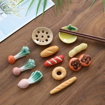 Seramik Çubuk Tutucu Japon Çubuklarını Dinlenme Sebze Meyve Şekli Çatal raflı stand Mutfak Sofra yemek masası Dekor