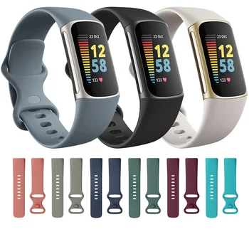 Silikon Yumuşak Smartband Bilek Watchband Fitbit Şarj İçin 5 Akıllı Bant Kayış İzle Bileklik Charge5 Bilezik Spor Aksesuarları