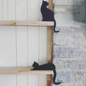 Siluet Kedi Kapı asma sanat Sevimli Komik Kapı Köşe Hayvanlar Kolye Kapı Dekoratif Kediler Parti Sahne Ev Dekor