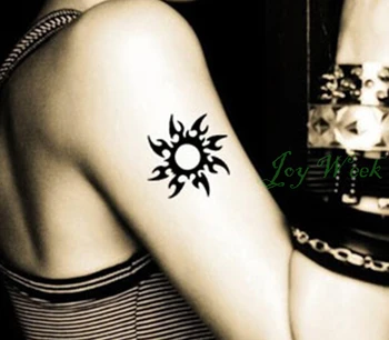 Su geçirmez Geçici Dövme Etiket güneş totem dövme erkekler için kız küçük boy dövme çıkartma flaş dövme sahte dövmeler tatouage
