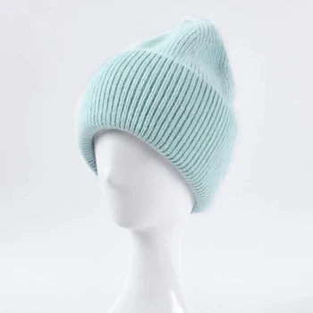 Sıcak Satış Kış Şapka Gerçek Tavşan Kürk Kış Şapka Kadınlar İçin Moda Sıcak Bere Şapka Kadınlar Katı Yetişkin Kapak şapka