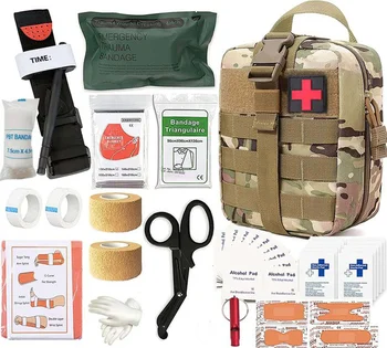 Taktik Survival İlk Yardım Kiti Kamp Survival Ekipmanları Molle Travma Sırt Çantası Tıbbi Acil Askeri Turnike Bandaj