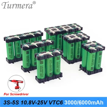 Turmera VTC6 Pil 3000mAh 30A Pil TUR18650-VTC6 3S 12.6 V 4S 16.8 V 5S 21V Eklemek Tutucu 12V 18V Tornavida Piller Kullanımı