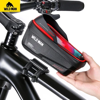 VAHŞI ADAM Yeni Bisiklet Çantası Bisiklet Su Geçirmez telefon kılıfı Tutucu Ön Tüp Dokunmatik Ekran Çantası Dağ Bisikleti Bisiklet Aksesuarları