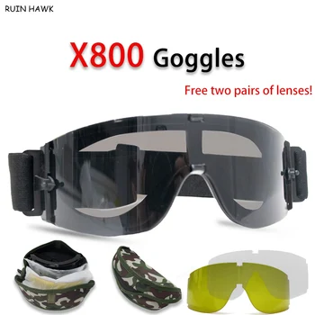 X800 Yeni Stil Askeri Taktik Gözlük Moda Gözlük Açık Dağcılık Anti-ultraviyole Güneş Gözlüğü Kayak Gözlüğü