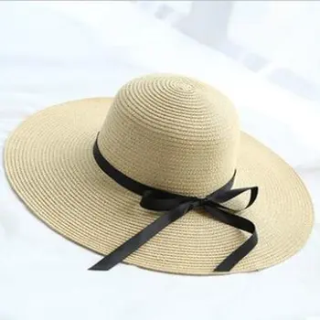 yazlık hasır şapka kadın büyük geniş ağız plaj şapkası güneş şapkası katlanabilir güneş bloğu UV koruma panama şapka kemik chapéu feminino