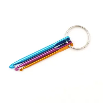 Yeni 2 Takım Mini Faydalı Alüminyum Anahtarlık Tığ Hooks DIY Çok Renkli El Sanatları Araçları Örme İğneler