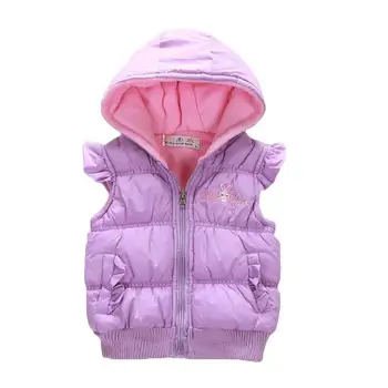 Yeni Bebek Kız Yelekler Pamuk Karikatür Tavşan Kış Kız Mont Rahat Kapşonlu Sıcak çocuk ceketi Çocuk Dış Giyim Çocuk Giyim