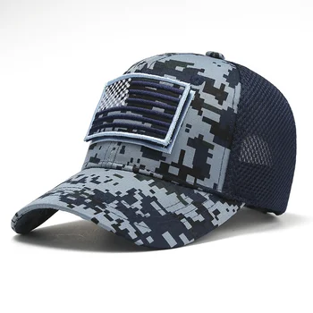 Yeni Erkekler Abd Bayrağı Kamuflaj beyzbol şapkası Ordu Nakış Pamuk Taktik Snapback Baba Şapka Erkek Yaz Spor Amerika kamyon şoförü şapkası