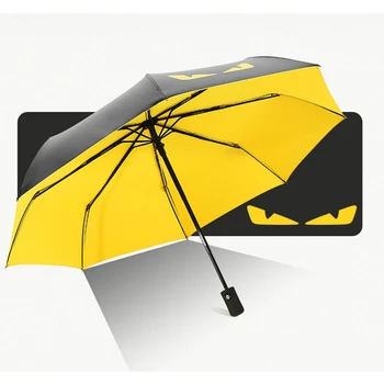 Yeni Otomatik Katlanır Küçük Şeytan Şemsiye Siyah Kaplama Şemsiye Güneş ve Yağmur Çift kullanımlı Erkekler ve Kadınlar Anti-Uv Şemsiye