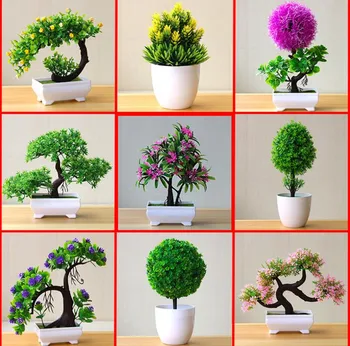 YENİ Yapay Bitkiler Bonsai Küçük Ağaç Saksı Bitkileri Sahte Çiçekler Saksı Süsler Ev Dekorasyon Otel Bahçe Dekor