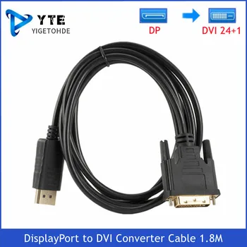 YIGETOHDE DisplayPort DP DVI dönüştürücü kablosu 1.8 M DP DVI Adaptör Kablosu Dönüştürücü Ekran Bağlantı Noktası DVI Çıkışı Dell Asus İçin