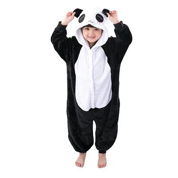 Yumuşak çocuk pijamaları Panda Onesies Çocuklar İçin Hayvan Kigurumi Erkek Kız Karikatür Pijama Cosplay Bebek Kostüm Tek Parça Pijama Hediye