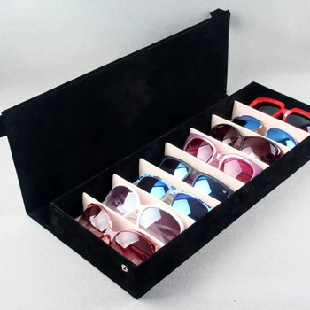 Yüksek kaliteli gözlük durumda 8 Yuvası ızgaraları gözlük güneş gözlüğü gözlük depolama ekran ızgara standı durumda kutu tutucu gözlük organizatör