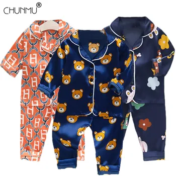 Çocuk Pijama Seti Bahar Erkek Bebek Kız Giysileri Rahat Pijama Seti Çocuklar Karikatür Üstleri + Pantolon 2 Adet bebek kıyafetleri setleri
